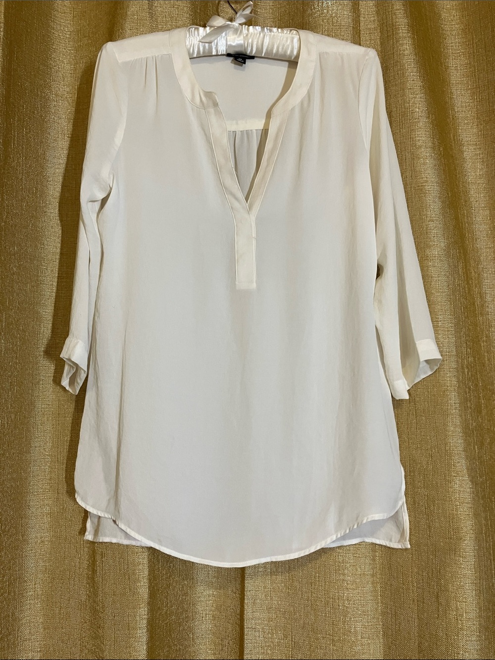 a.n.a Ivory Split-Neck Tunic Top